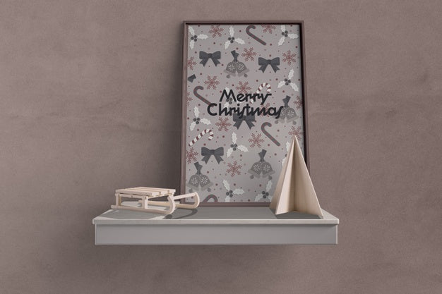 Thematic Frame Concept On Shelf Mock-Up Psd