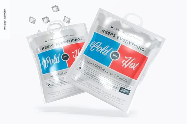 Thermal Bags Mockup, Floating Psd