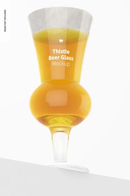 Thistle Beer Glass Mockup Psd