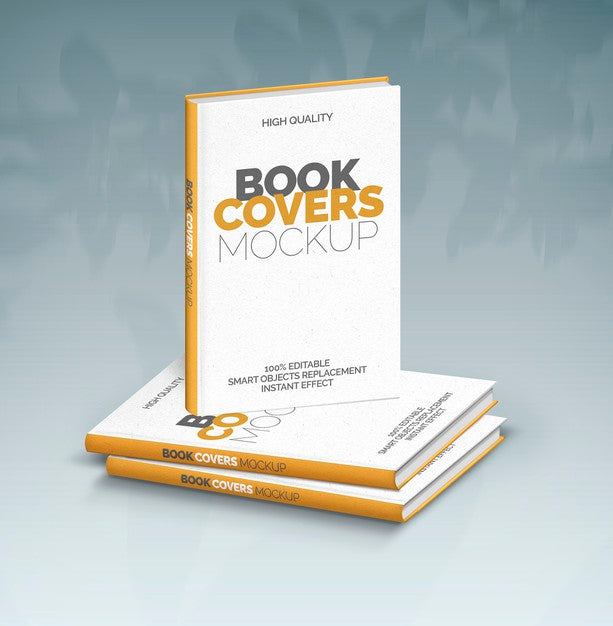 Three Book Covers Mockup Psd