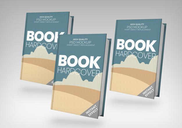 Three Books Mockup Psd