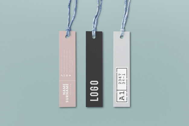 Three Fashion Label Tag Mockups Psd