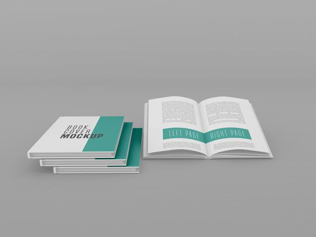 Three Hard Cover Book Mockup Psd