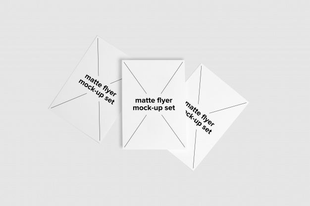 Three Matte Flyers Mock Up Psd