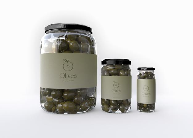 Three Olives Jars Mockup Psd