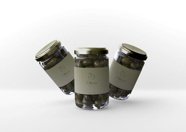 Three Olives Jars Mockup Psd