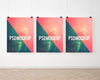 Three Posters On White Wall Mock Up Psd