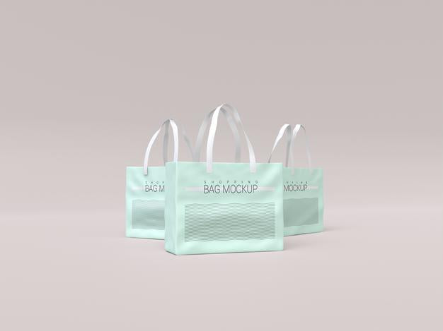 Three Realistic Shopping Bag Mockup Psd