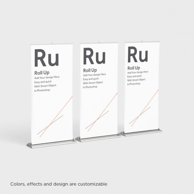 Three Roll Ups Mock Up Psd
