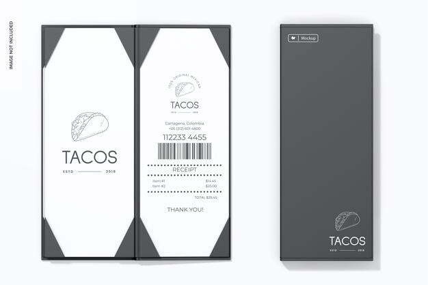Three-Sided Menu Cover Mockup Psd