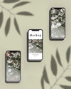 Three Smartphones With Leaves Shadow Psd