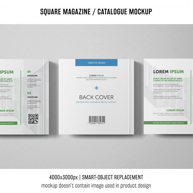 Three Square Magazine Or Catalogue Mockups Psd
