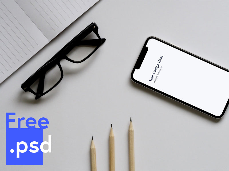 Iphone X Mockup on Table (psd)