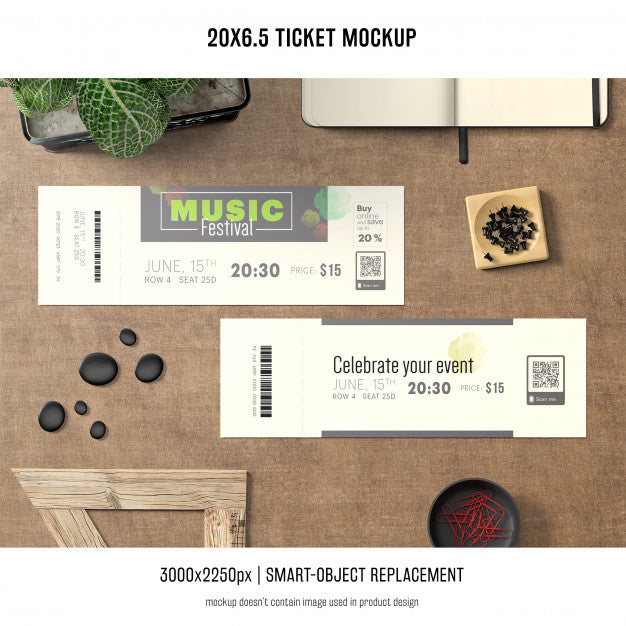 Ticket Mockup Psd