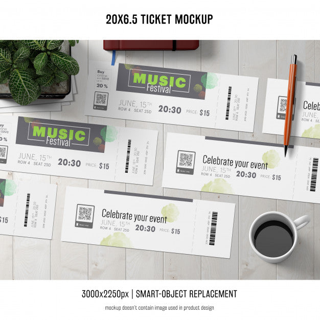 Ticket Mockup Psd