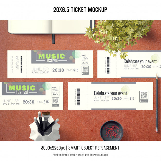 Ticket Mockup Psd