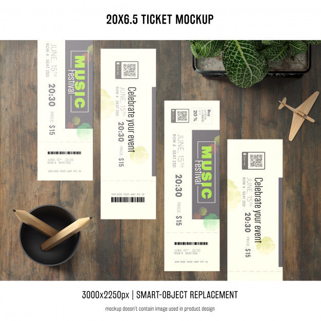 Ticket Mockup Psd