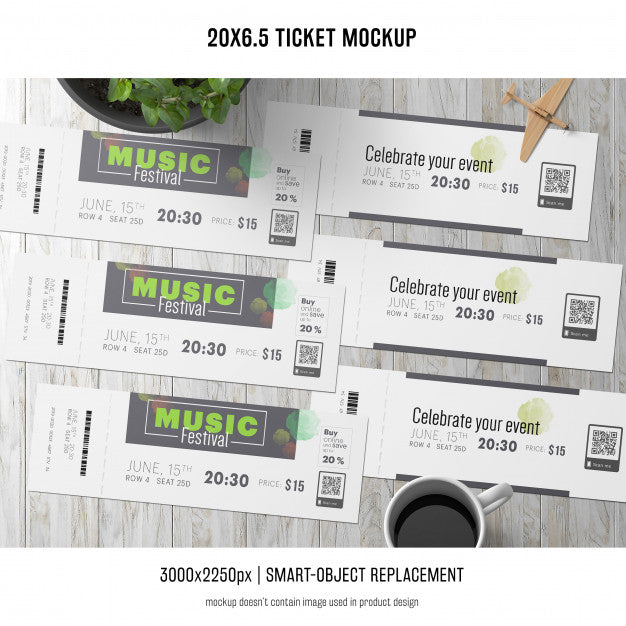 Ticket Mockup Psd