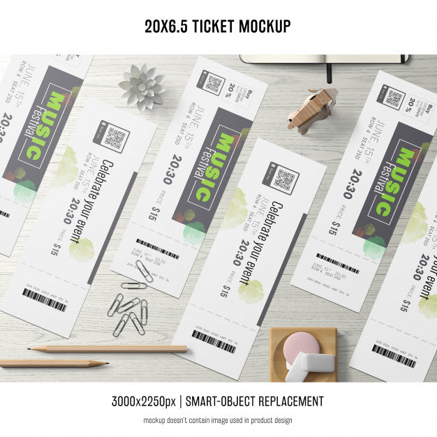 Ticket Mockup Psd