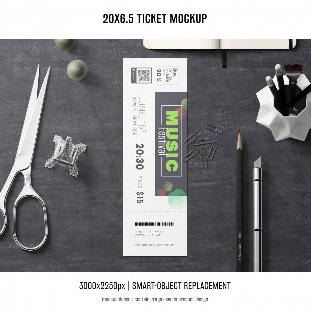 Ticket Mockup Psd