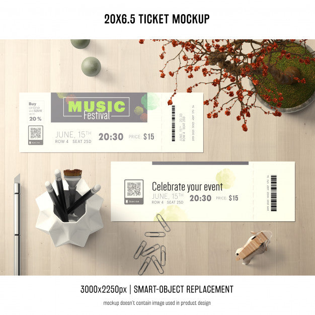 Ticket Mockup Psd