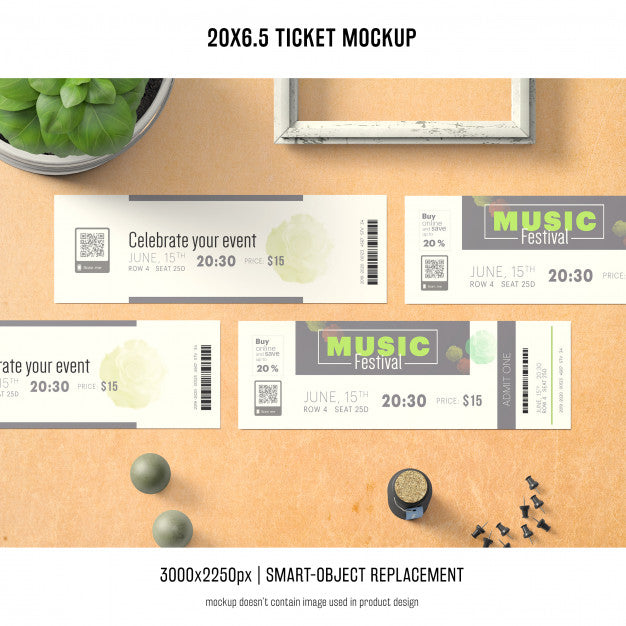 Ticket Mockup Psd