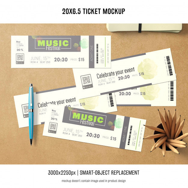 Ticket Mockup Psd