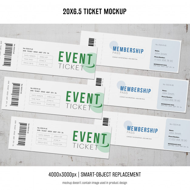 Ticket Mockup Psd