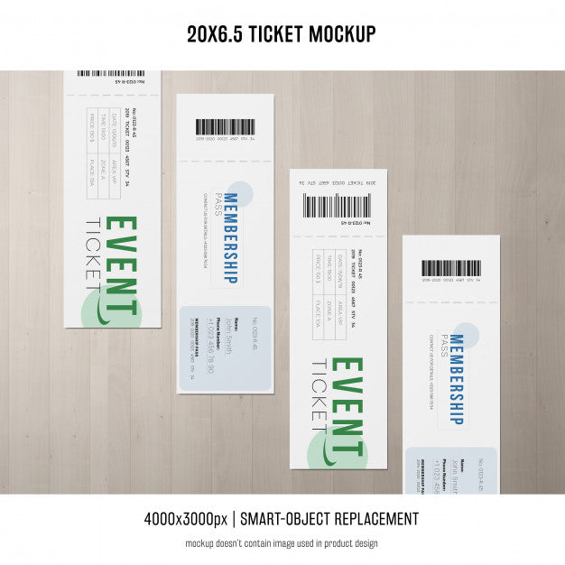 Ticket Mockup Psd