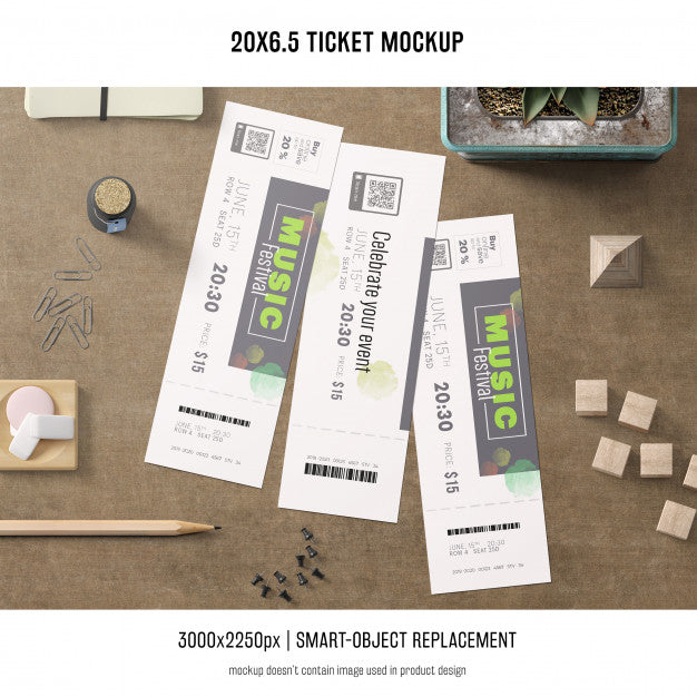 Ticket Mockup Psd