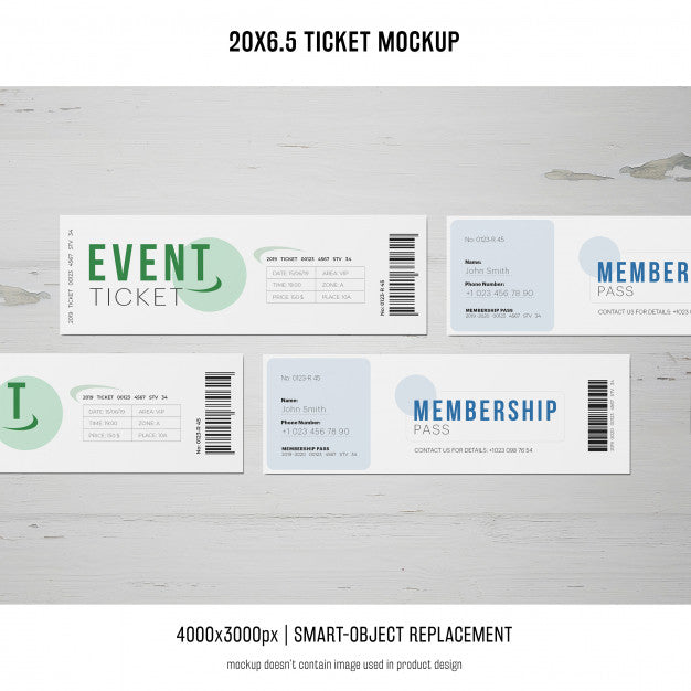 Ticket Mockup Psd