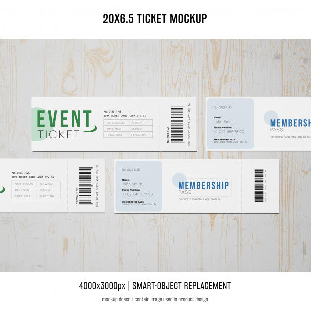 Ticket Mockup Psd