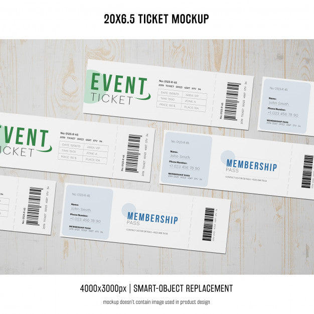 Ticket Mockup Psd