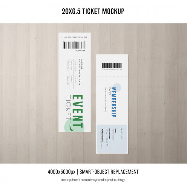 Ticket Mockup Psd