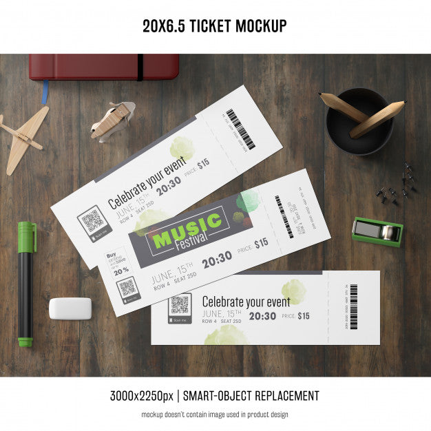 Ticket Mockup Psd