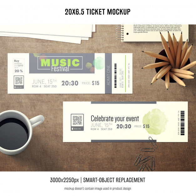 Ticket Mockup Psd
