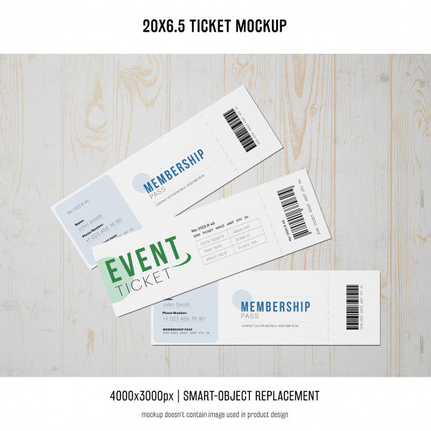 Ticket Mockup Psd