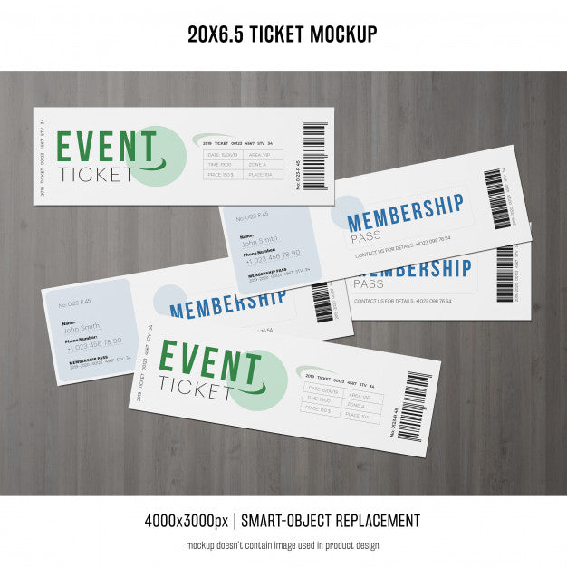 Ticket Mockup Psd