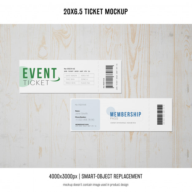 Ticket Mockup Psd