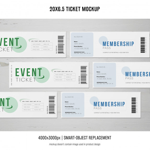 Ticket Mockup Psd