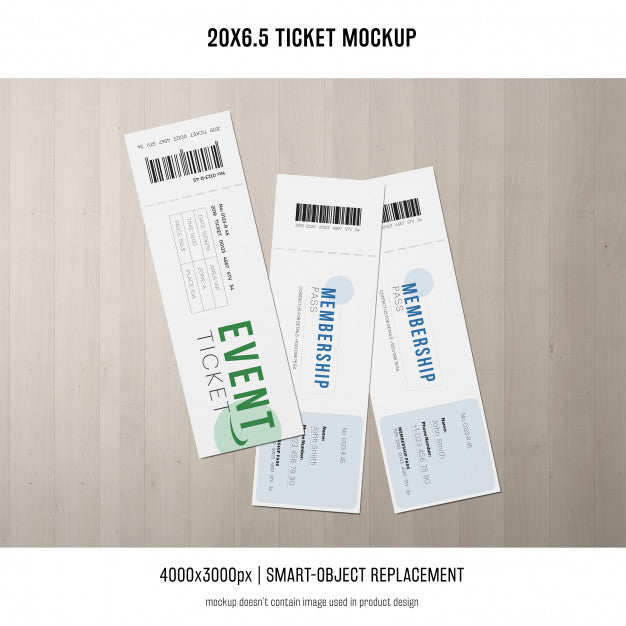 Ticket Mockup Psd