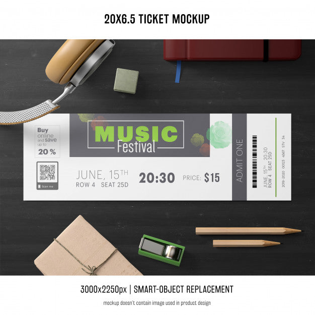 Ticket Mockup Psd