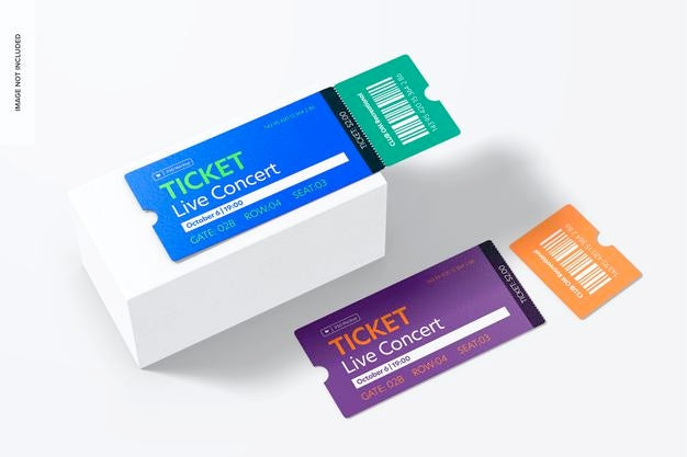 Ticket Mockup, Top View Psd