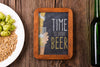 Time For Beer Sign With Seeds On Plate Psd