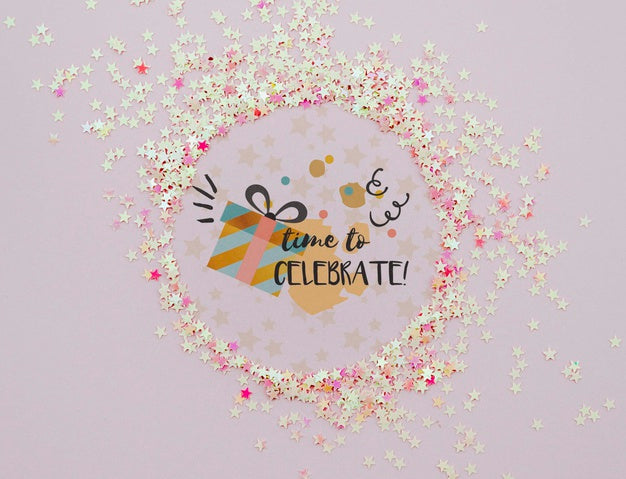 Time To Celebrate Confetti Frame Psd