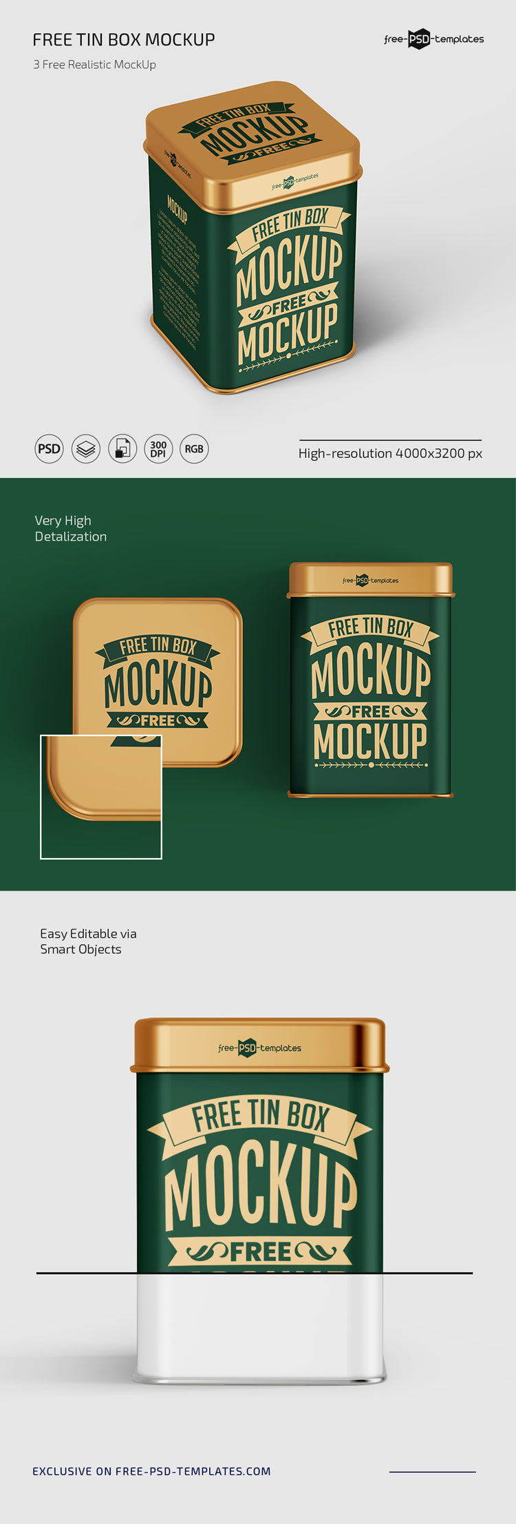 Tin Box Mockup Set