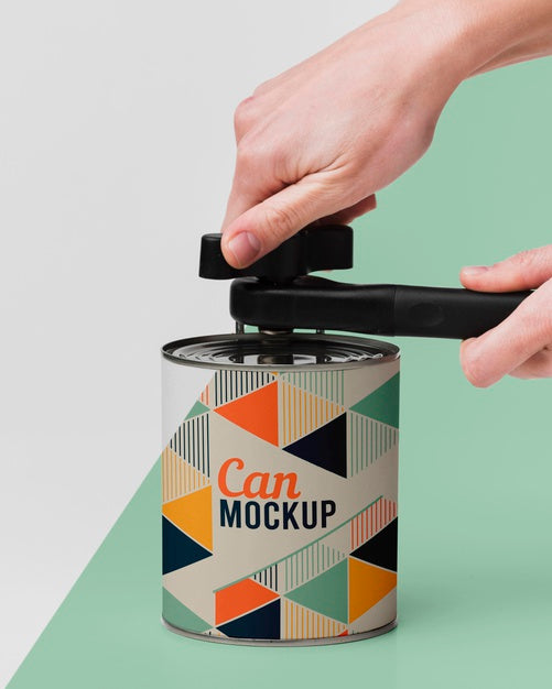Tin Can And Can Opener Psd