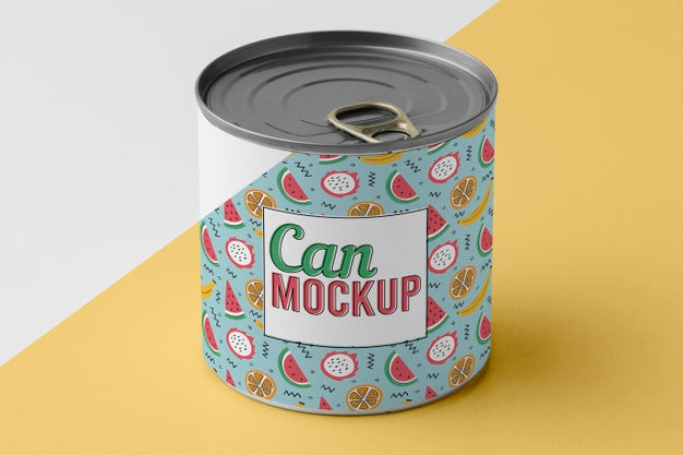 Tin Can On Table Psd