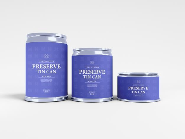Tin Can Packaging Mockup Psd