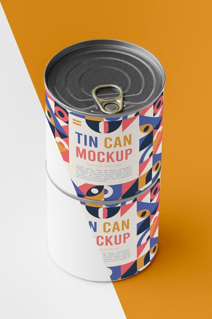 Tin Cans On Table Psd